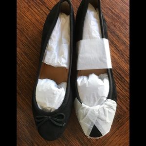 Black Suede Ballet Flats NIB